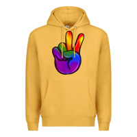 Mustard pride peace hand Premium Hoodie - JahusDesignShop