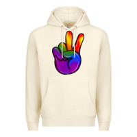 Sandshell pride peace hand Premium Hoodie - JahusDesignShop
