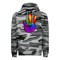 Slate Camo pride peace hand Premium Hoodie - JahusDesignShop