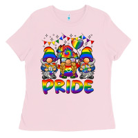 Bubblegum Pink pride gnome Ladies Tee - BarkalooDesign