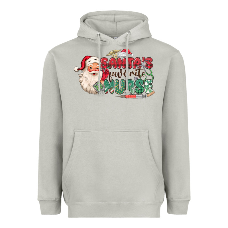 Santa's Favorite Nurse Heavyweight Hoodie by MaliasSmallBusiness | Teevron