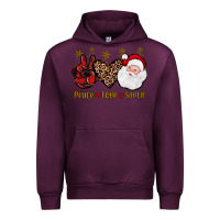 Mauve Wine peace love santa Urban Hoodie - JahusDesignShop