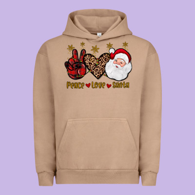 Peace Love Santa Urban Hoodie Designed By Jahusdesignshop