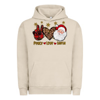 Pigment French Oak peace love santa Urban Hoodie - JahusDesignShop
