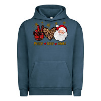Pigment Midnight Navy peace love santa Urban Hoodie - JahusDesignShop