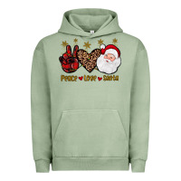 Pigment Oil Green peace love santa Urban Hoodie - JahusDesignShop