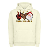 Pigment Pistachio peace love santa Urban Hoodie - JahusDesignShop