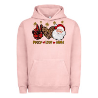 Pigment Salmon peace love santa Urban Hoodie - JahusDesignShop