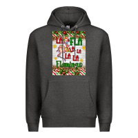 Charcoal Heather christmas fla la la la la la flamingo air freshener Premium Hoodie - Artiststas