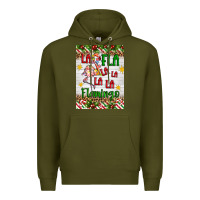 Army Green christmas fla la la la la la flamingo air freshener Premium Hoodie - Artiststas