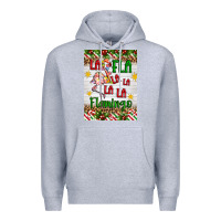Heather Grey christmas fla la la la la la flamingo air freshener Premium Hoodie - Artiststas