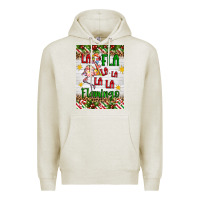 Oatmeal Heather christmas fla la la la la la flamingo air freshener Premium Hoodie - Artiststas