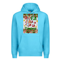 Ocean Blue christmas fla la la la la la flamingo air freshener Premium Hoodie - Artiststas