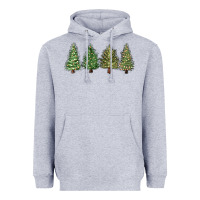 Heather Grey christmas trees Heavyweight Hoodie - MaliasSmallBusiness