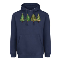 Navy christmas trees Heavyweight Hoodie - MaliasSmallBusiness