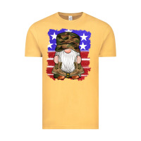 Vintage Mustard military gnomes boots american flag Vintage Tee - Artiststas