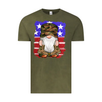 Vintage Olive military gnomes boots american flag Vintage Tee - Artiststas