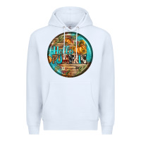 White hello pumpkin earrings Premium Hoodie - BundleAndBundleShop