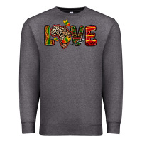 Charcoal Heather love africa map Premium Sweatshirt - Zillion Design Studio