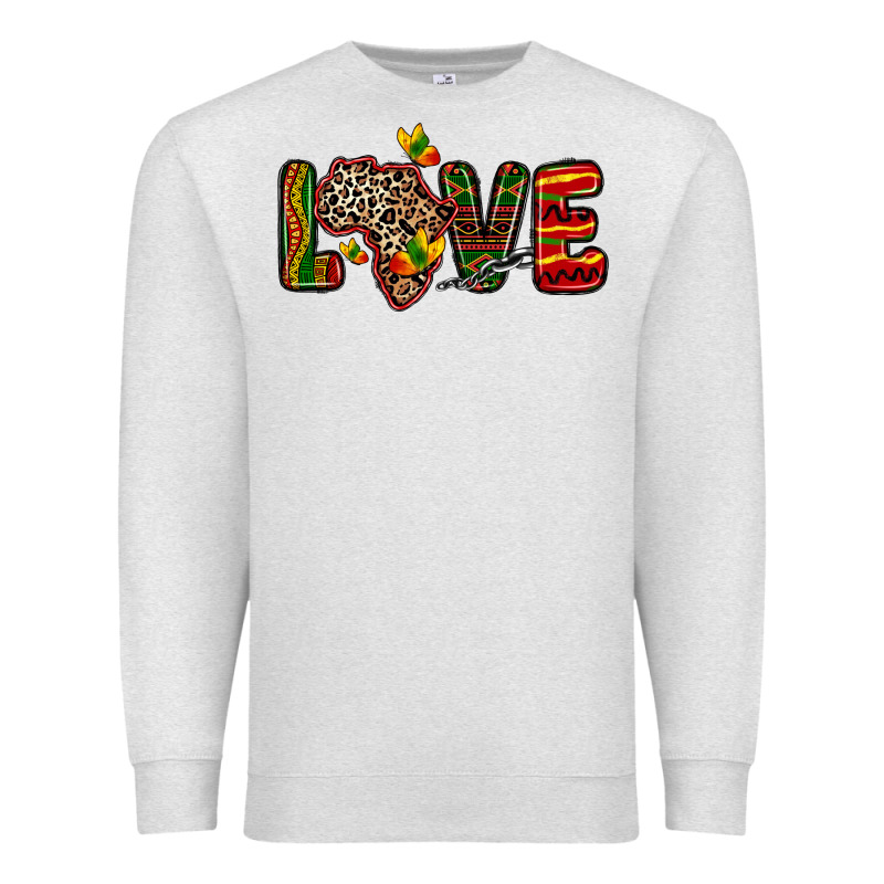 Love Africa Map Premium Sweatshirt by Zillion Design Studio | Teevron