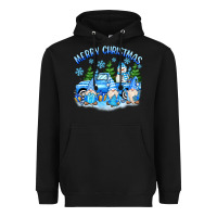 Black merry christmas snowman gnomes truck Heavyweight Hoodie - MaliasSmallBusiness