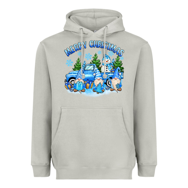 Merry Christmas Snowman Gnomes Truck Heavyweight Hoodie by MaliasSmallBusiness | Teevron