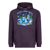 Plum merry christmas snowman gnomes truck Heavyweight Hoodie - MaliasSmallBusiness