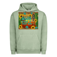 Pigment Oil Green don't think jesus done it that way western skeleton cactus Urban Hoodie - Artiststas