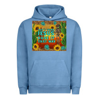 Pigment Pebble Blue don't think jesus done it that way western skeleton cactus Urban Hoodie - Artiststas