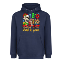 Navy ho ho holy shit what a year Heavyweight Hoodie - MaliasSmallBusiness