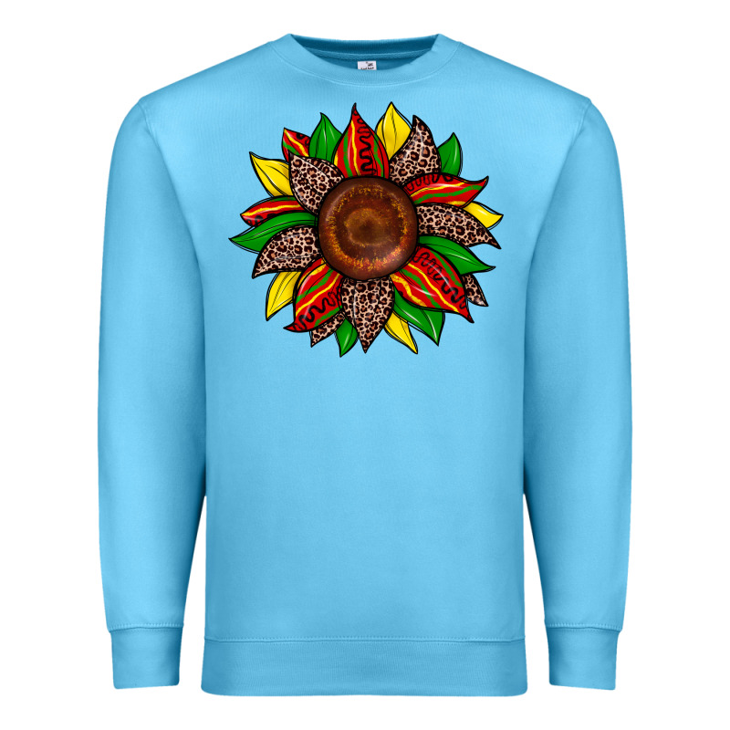 Juneteenth Leopard Sunflower Premium Sweatshirt by Zillion Design Studio | Teevron
