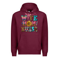 Burgundy wife mom nurse Premium Hoodie - AdoDesignShop