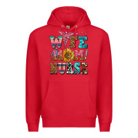 Red wife mom nurse Premium Hoodie - AdoDesignShop