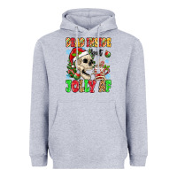Heather Grey dead inside but jolly af Heavyweight Hoodie - MaliasSmallBusiness