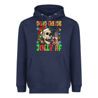 Navy dead inside but jolly af Heavyweight Hoodie - MaliasSmallBusiness
