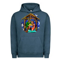 Pigment Midnight Navy jesus and mary with god Urban Hoodie - AdoDesignShop