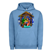 Pigment Pebble Blue jesus and mary with god Urban Hoodie - AdoDesignShop