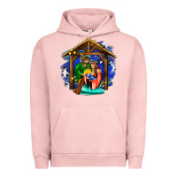 Pigment Salmon jesus and mary with god Urban Hoodie - AdoDesignShop