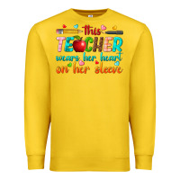 Lemon this teacher wears her heart on her sleeve Premium Sweatshirt - texasbilliewilder