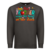 Smoke this teacher wears her heart on her sleeve Premium Sweatshirt - texasbilliewilder