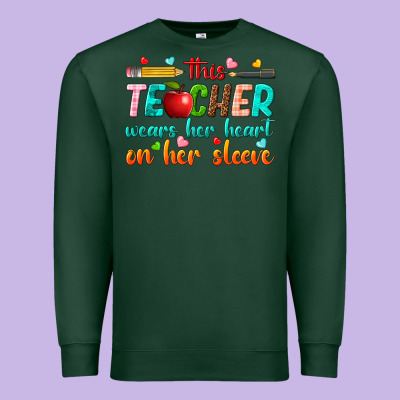 Premium Sweatshirt this teacher wears her heart on her sleeve