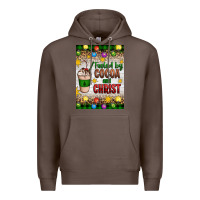 Coffee christmas fueled by cocoa and christ Premium Hoodie - Artiststas