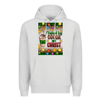 Dove Grey christmas fueled by cocoa and christ Premium Hoodie - Artiststas