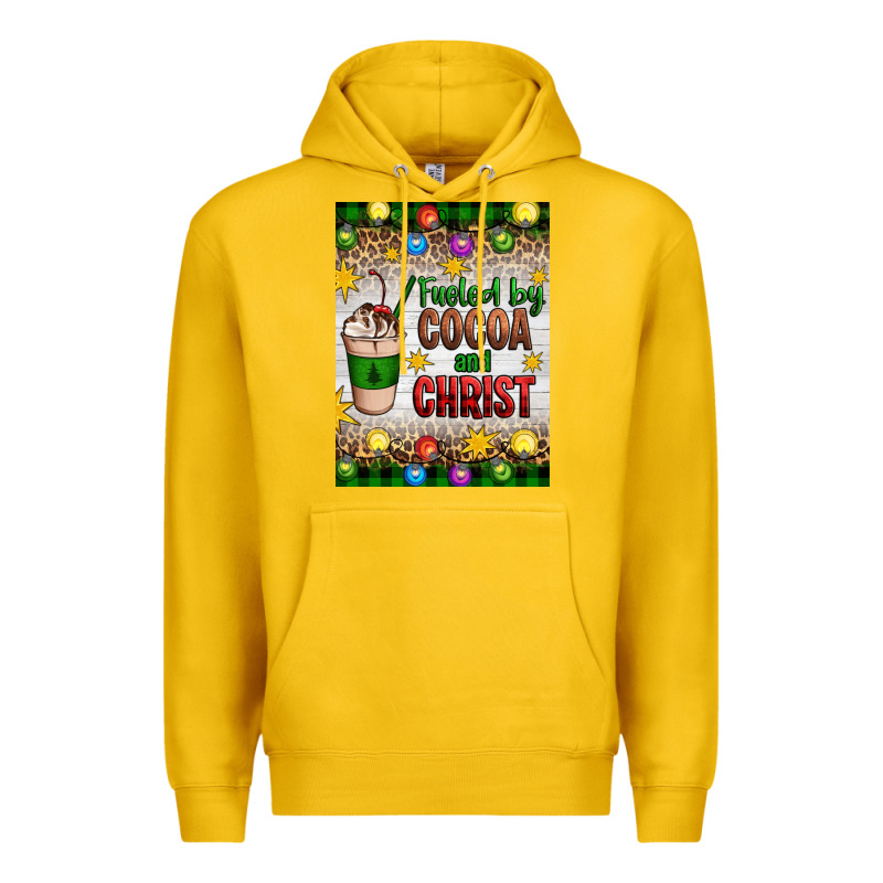 Christmas Fueled By Cocoa And Christ Premium Hoodie by Artiststas | Teevron