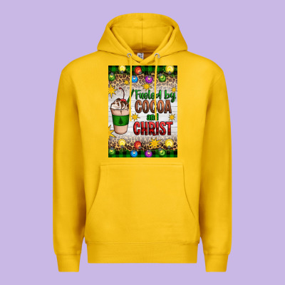 Christmas Fueled By Cocoa And Christ Premium Hoodie Designed By Artiststas