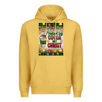 Antique Gold christmas fueled by cocoa and christ Premium Hoodie - Artiststas