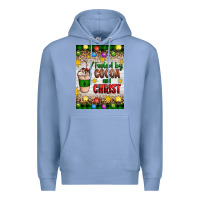 Colony Blue christmas fueled by cocoa and christ Premium Hoodie - Artiststas