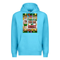 Ocean Blue christmas fueled by cocoa and christ Premium Hoodie - Artiststas