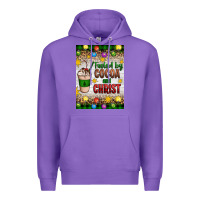 Purple christmas fueled by cocoa and christ Premium Hoodie - Artiststas