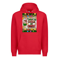 Red christmas fueled by cocoa and christ Premium Hoodie - Artiststas